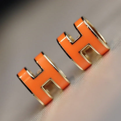 [Triumph Jewelry]MINI POP H EARRINGS ORANGE