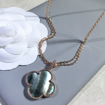 [Triumph Jewelry]CLOVER 25MM GOLD DARK MOP BIG CLOVER NECKLACE