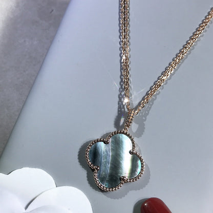 [Triumph Jewelry]CLOVER 25MM GOLD DARK MOP BIG CLOVER NECKLACE