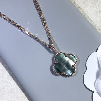 [Triumph Jewelry]CLOVER 25MM GOLD DARK MOP BIG CLOVER NECKLACE