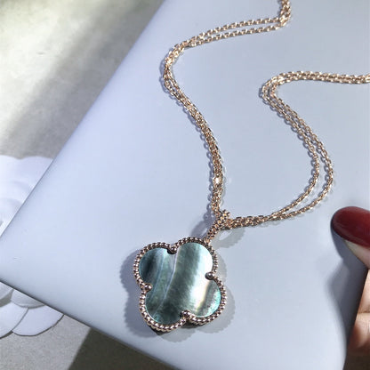 [Triumph Jewelry]CLOVER 25MM GOLD DARK MOP BIG CLOVER NECKLACE