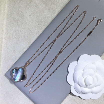 [Triumph Jewelry]CLOVER 25MM GOLD DARK MOP BIG CLOVER NECKLACE