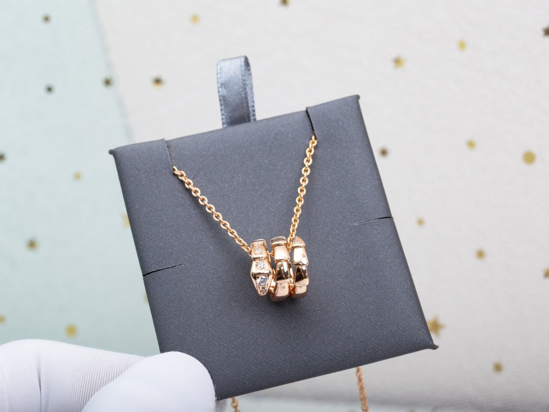 [Triumph Jewelry]SERPENTI PINK GOLD NECKLACE DIAMOND