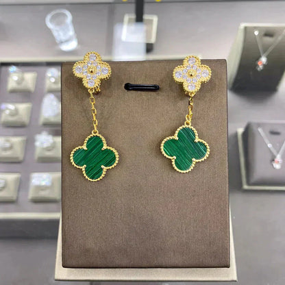 [Triumph Jewelry]CLOVER  2 MOTIFS  DIAMOND  EARRINGS (MULTIPLE CHOICESç´