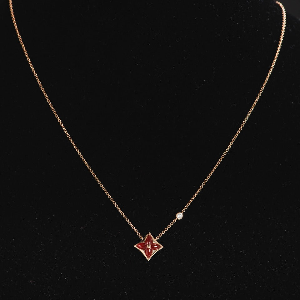[Triumph Jewelry]STAR NECKLACE PINK GOLD 1 DIAMOND