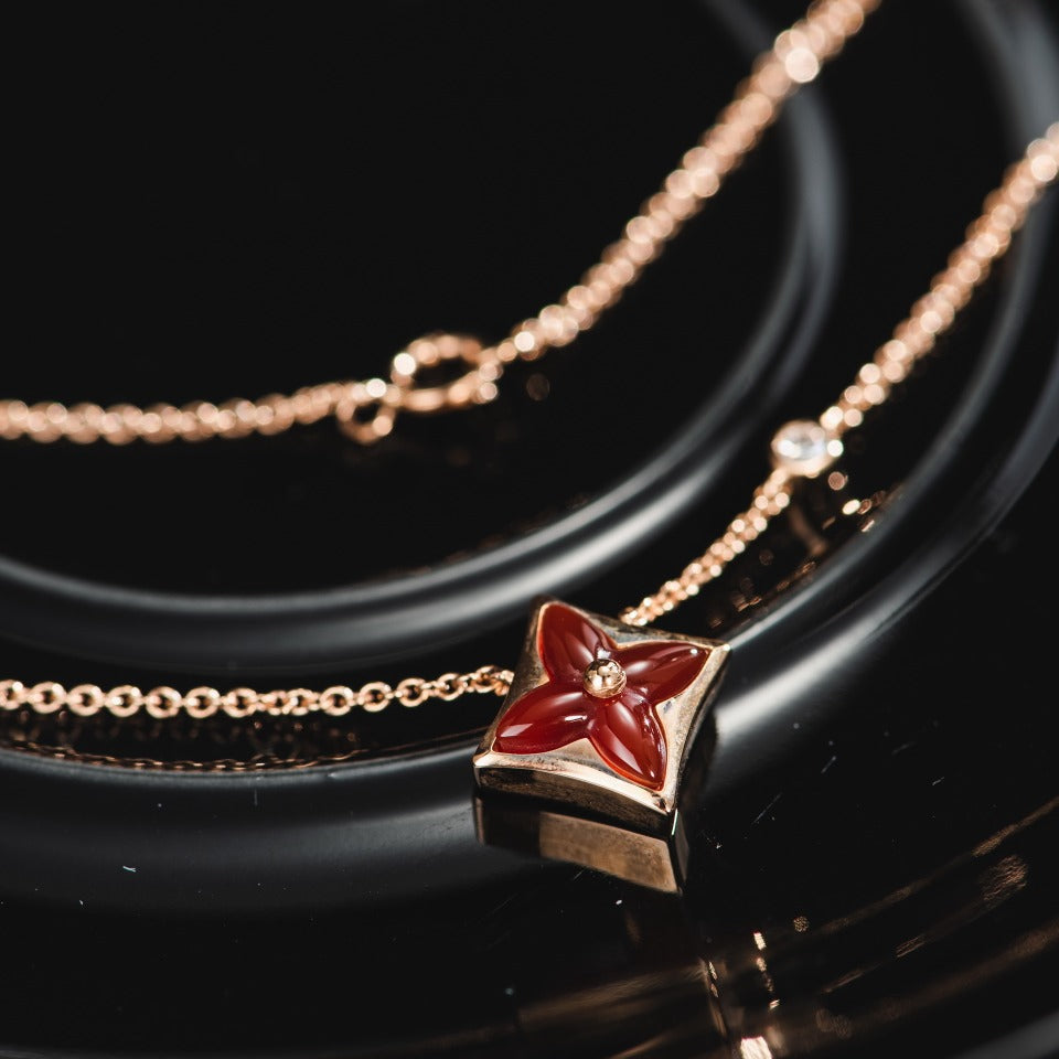 [Triumph Jewelry]STAR NECKLACE PINK GOLD 1 DIAMOND