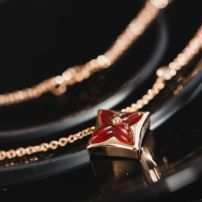 [Triumph Jewelry]STAR NECKLACE PINK GOLD 1 DIAMOND