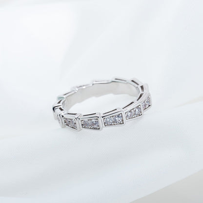 [Triumph Jewelry]SERPENTI RING SILVER DIAMOND PAVED 3MM