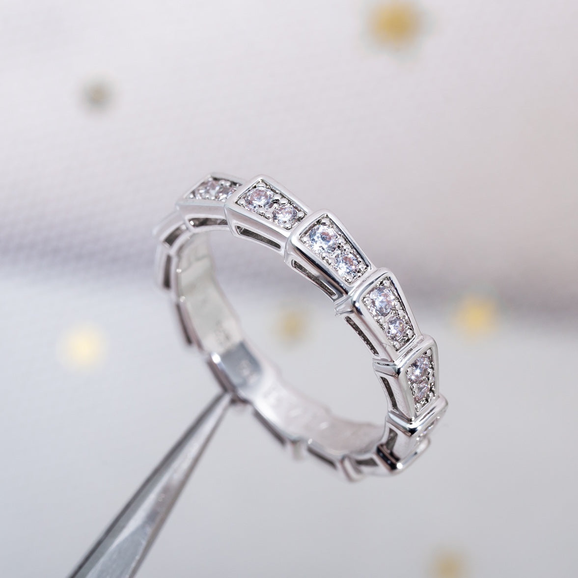 [Triumph Jewelry]SERPENTI RING SILVER DIAMOND PAVED 3MM