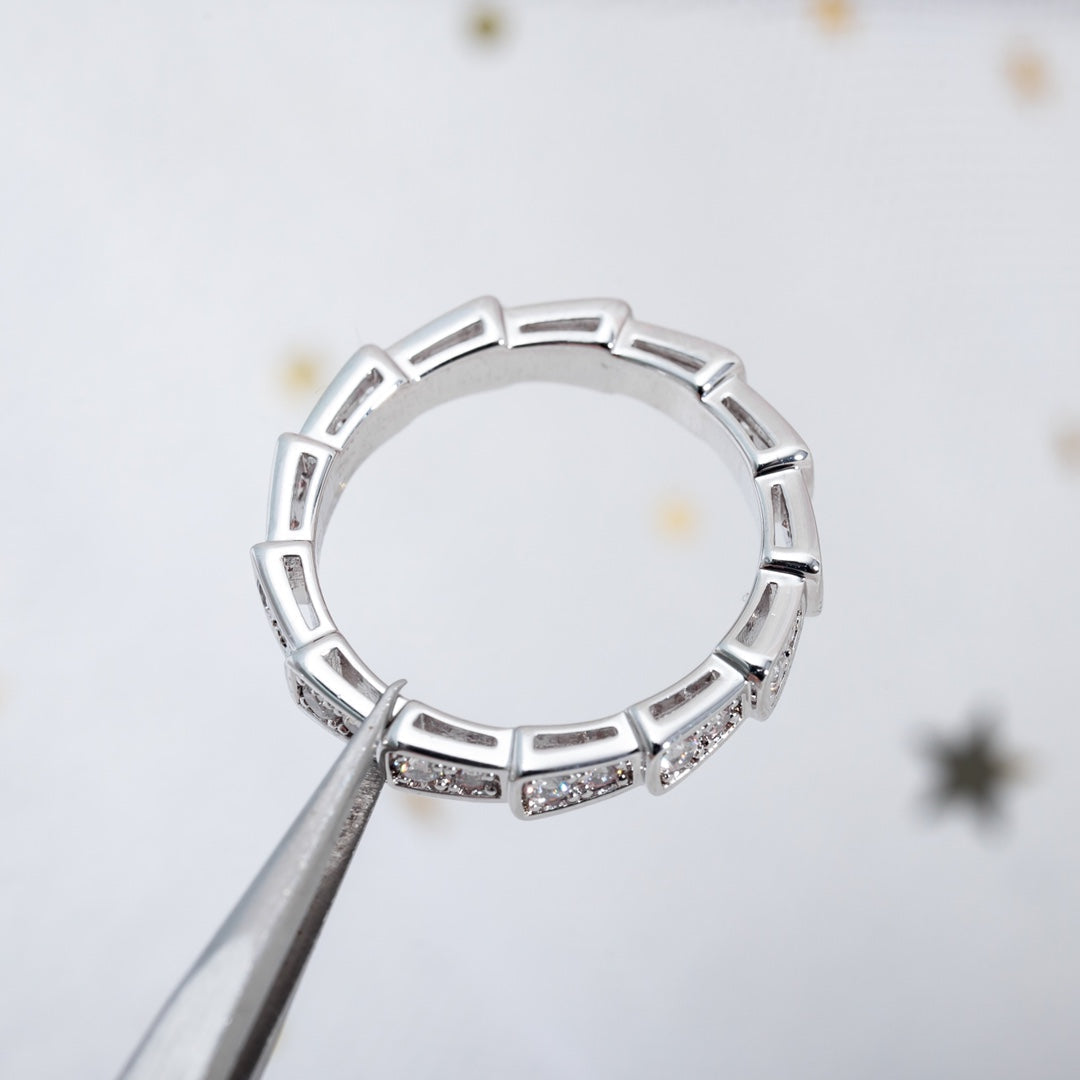[Triumph Jewelry]SERPENTI RING SILVER DIAMOND PAVED 3MM