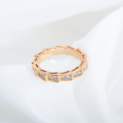 [Triumph Jewelry]SERPENTI RING PINK GOLD DIAMOND PAVED 3MM