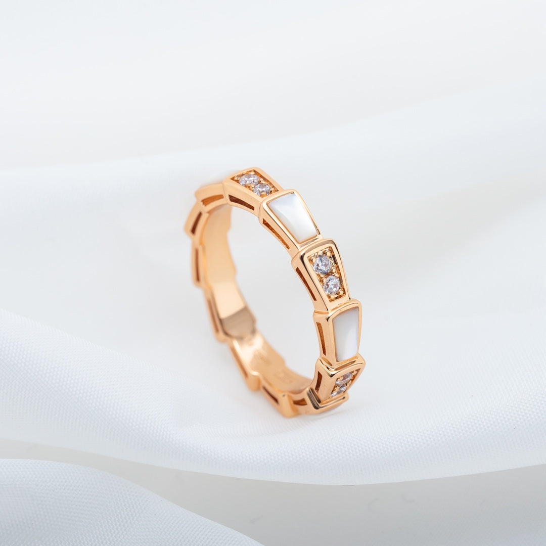 [Triumph Jewelry]SERPENTI RING PINK GOLD DIAMOND MOP 3MM