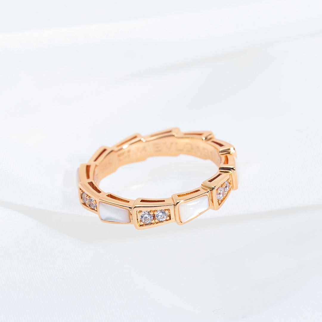 [Triumph Jewelry]SERPENTI RING PINK GOLD DIAMOND MOP 3MM