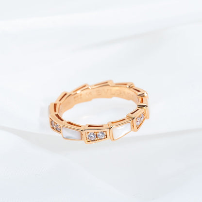 [Triumph Jewelry]SERPENTI RING PINK GOLD DIAMOND MOP 3MM
