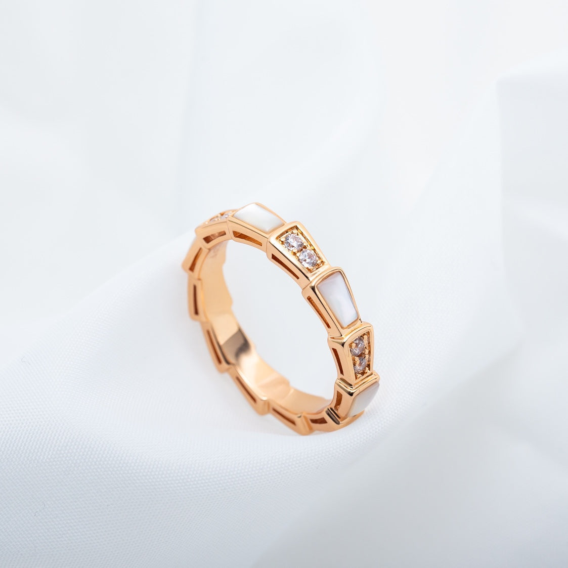 [Triumph Jewelry]SERPENTI RING PINK GOLD DIAMOND MOP 3MM