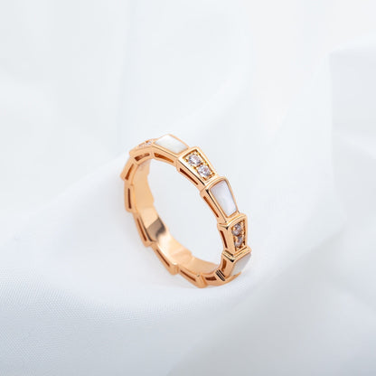 [Triumph Jewelry]SERPENTI RING PINK GOLD DIAMOND MOP 3MM
