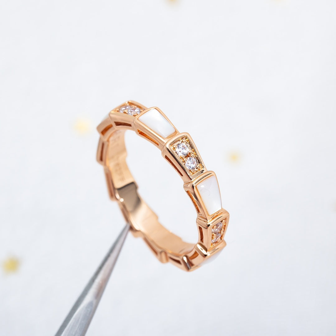 [Triumph Jewelry]SERPENTI RING PINK GOLD DIAMOND MOP 3MM