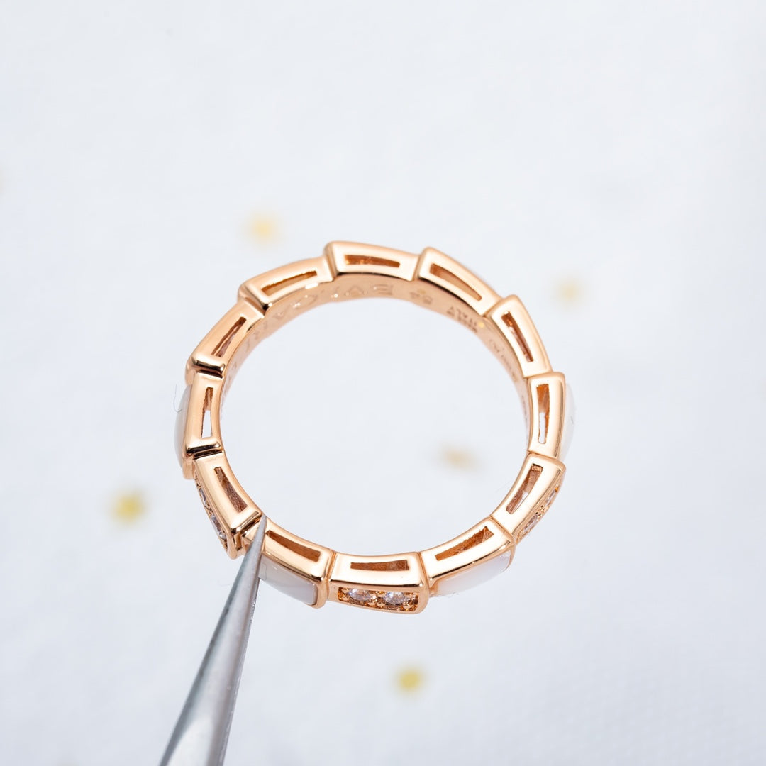 [Triumph Jewelry]SERPENTI RING PINK GOLD DIAMOND MOP 3MM