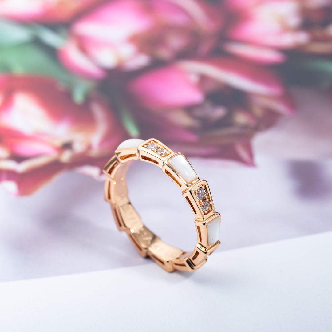 [Triumph Jewelry]SERPENTI RING PINK GOLD DIAMOND MOP 3MM