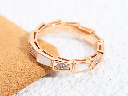 [Triumph Jewelry]SERPENTI RING PINK GOLD DIAMOND MOP 3MM