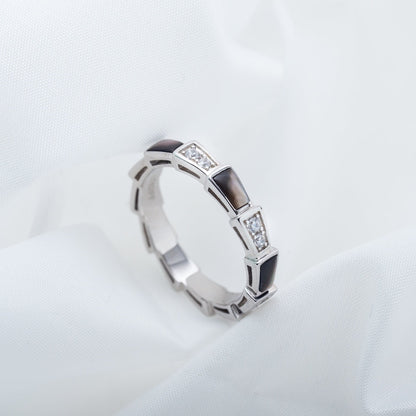 [Triumph Jewelry]SERPENTI RING SILVER  DIAMOND BLACK MOP 3MM