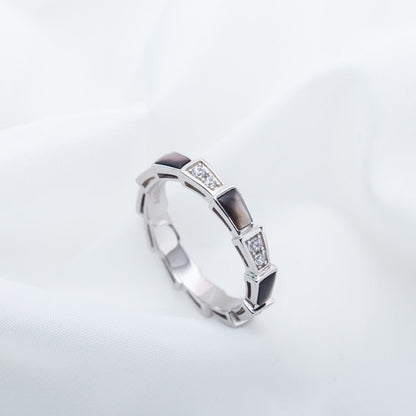 [Triumph Jewelry]SERPENTI RING SILVER  DIAMOND BLACK MOP 3MM