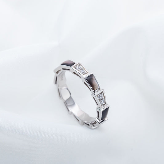 [Triumph Jewelry]SERPENTI RING SILVER  DIAMOND BLACK MOP 3MM
