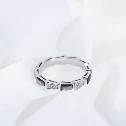 [Triumph Jewelry]SERPENTI RING SILVER  DIAMOND BLACK MOP 3MM