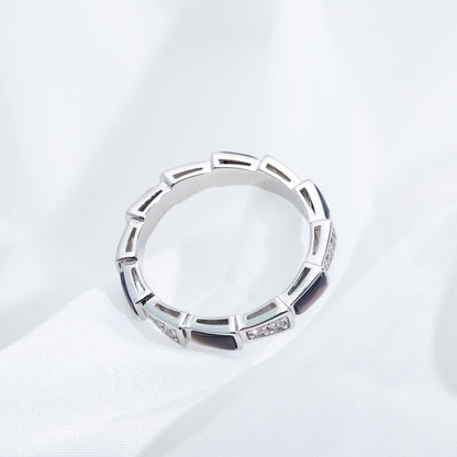 [Triumph Jewelry]SERPENTI RING SILVER  DIAMOND BLACK MOP 3MM
