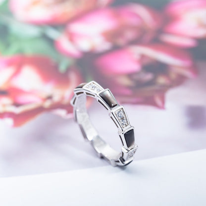 [Triumph Jewelry]SERPENTI RING SILVER  DIAMOND BLACK MOP 3MM