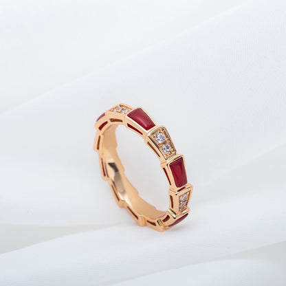 [Triumph Jewelry]SERPENTI RING PINK GOLD CARNELIAN DIAMOND 3MM