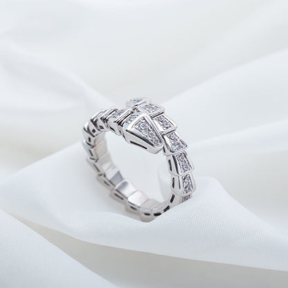 [Triumph Jewelry]SERPENTI RING SILVER DIAMOND PAVED 4MM