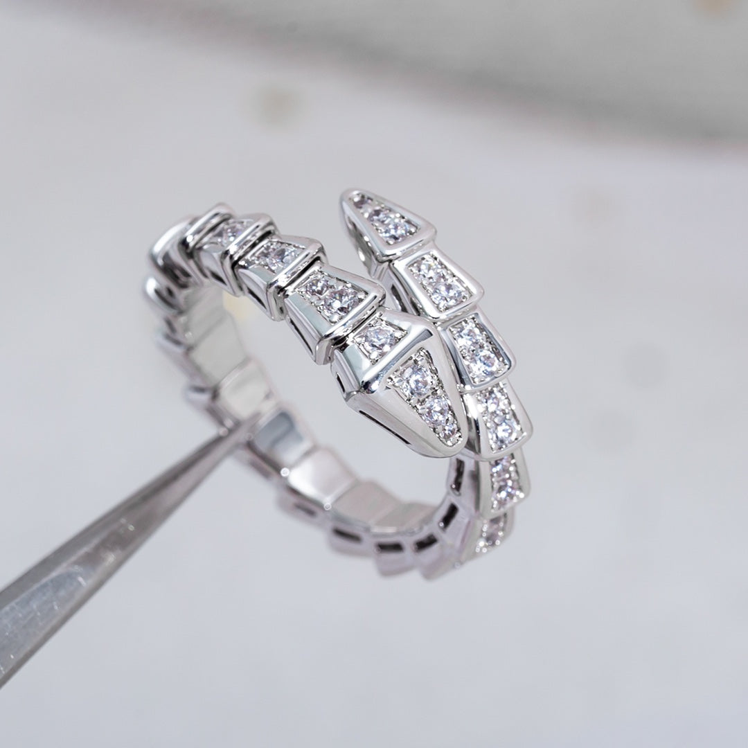[Triumph Jewelry]SERPENTI RING SILVER DIAMOND PAVED 4MM