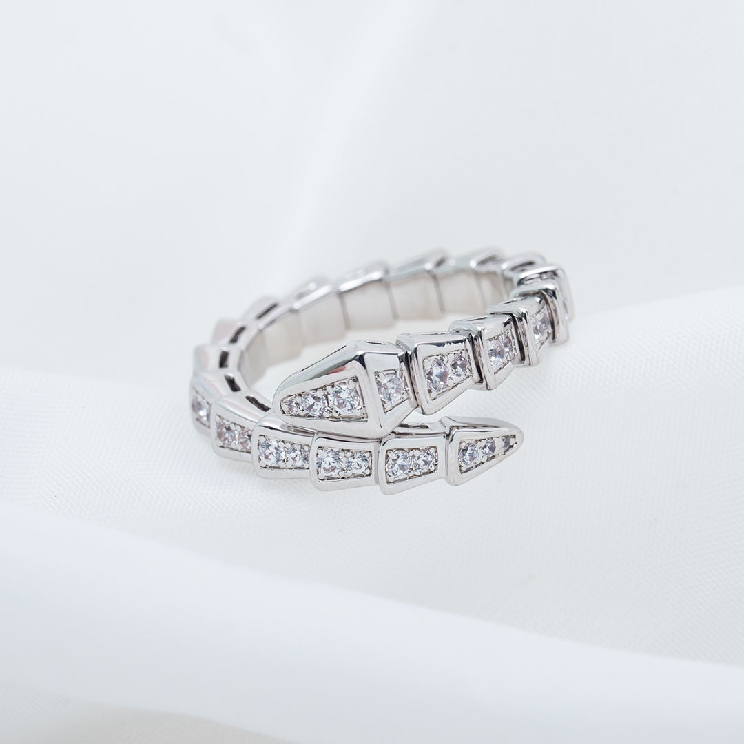 [Triumph Jewelry]SERPENTI RING SILVER DIAMOND PAVED 4MM
