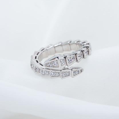 [Triumph Jewelry]SERPENTI RING SILVER DIAMOND PAVED 4MM