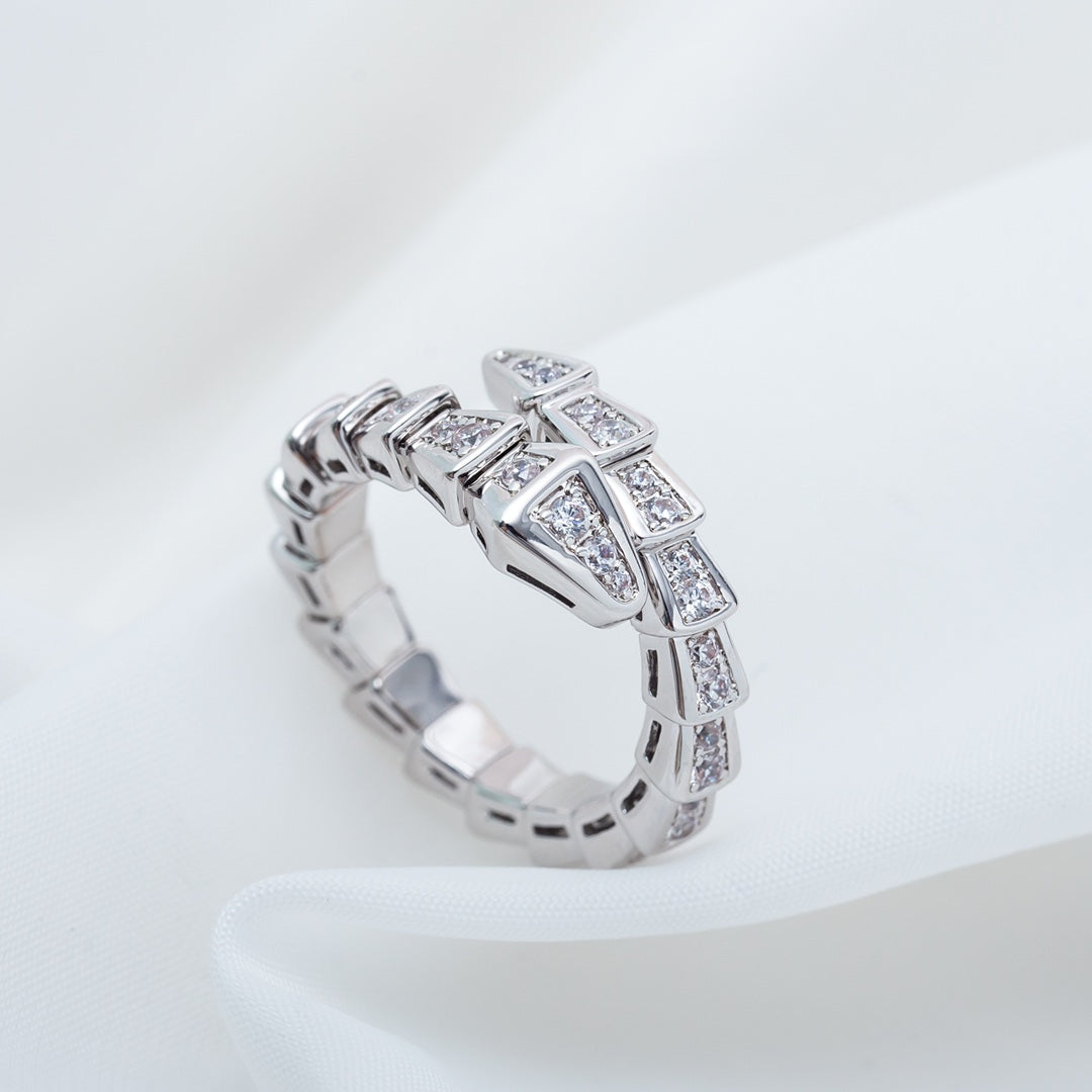 [Triumph Jewelry]SERPENTI RING SILVER DIAMOND PAVED 4MM