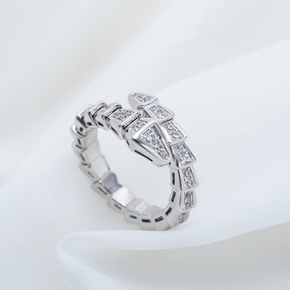 [Triumph Jewelry]SERPENTI RING SILVER DIAMOND PAVED 4MM