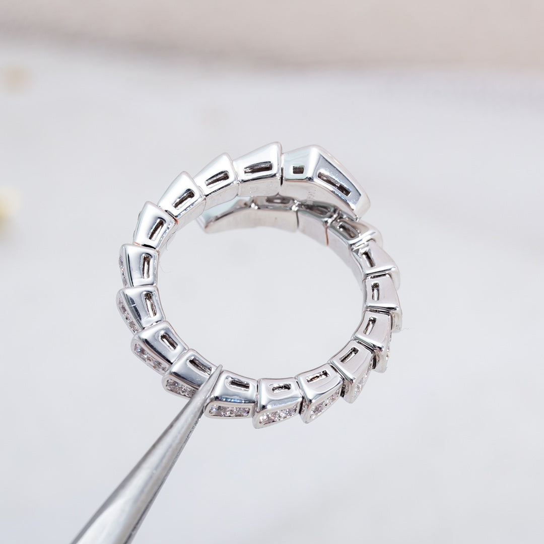 [Triumph Jewelry]SERPENTI RING SILVER DIAMOND PAVED 4MM
