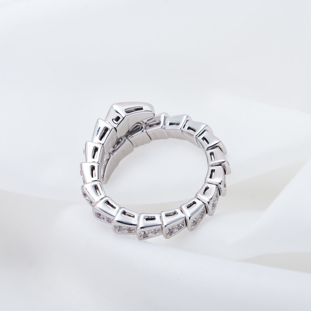 [Triumph Jewelry]SERPENTI RING SILVER DIAMOND PAVED 4MM