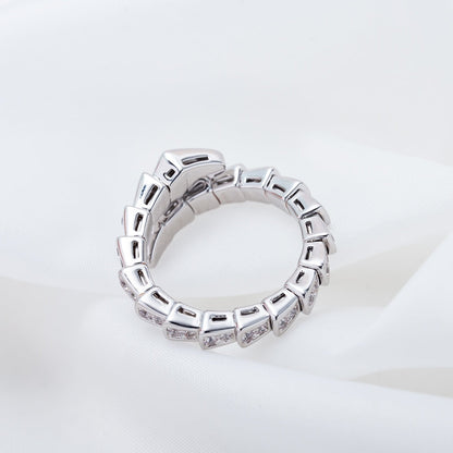 [Triumph Jewelry]SERPENTI RING SILVER DIAMOND PAVED 4MM