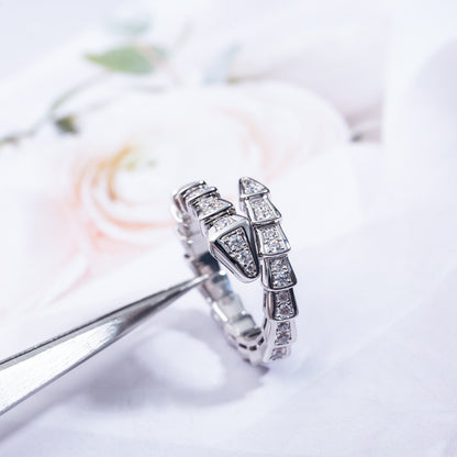 [Triumph Jewelry]SERPENTI RING SILVER DIAMOND PAVED 4MM