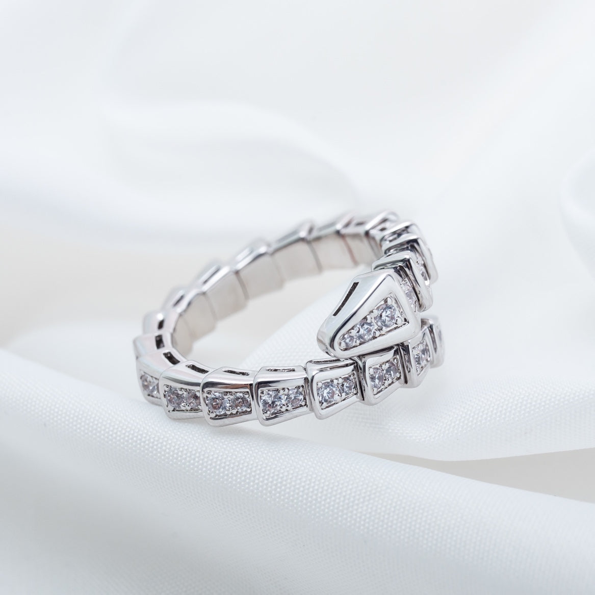 [Triumph Jewelry]SERPENTI RING SILVER DIAMOND PAVED 4MM