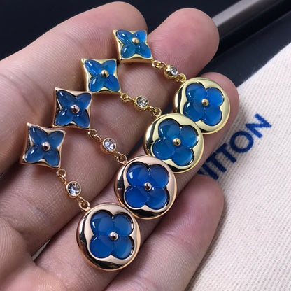 [Triumph Jewelry]STAR AND SUN AGATE DIAMOND EARRINGS