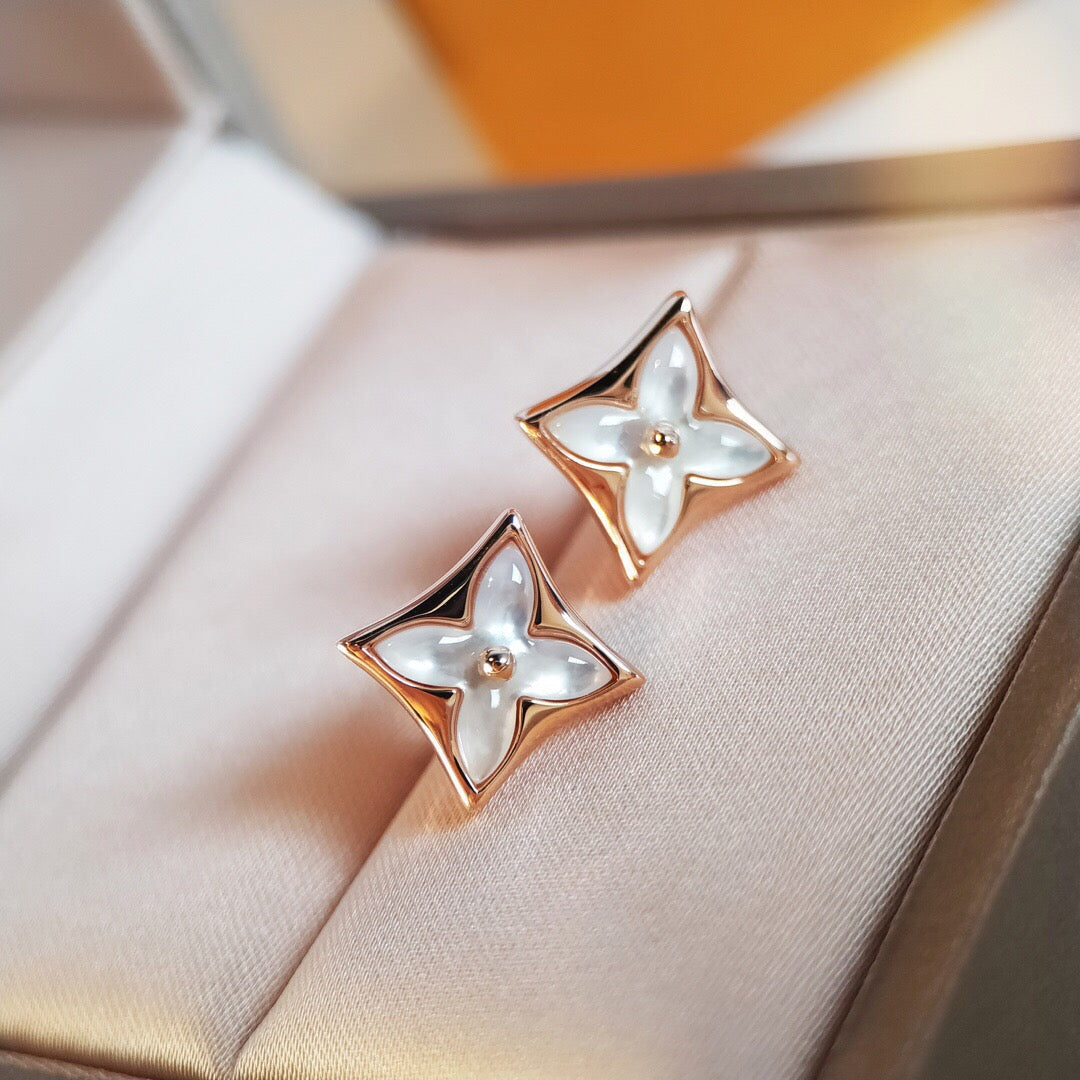 [Triumph Jewelry]STAR MOP PINK GOLD EARRINGS