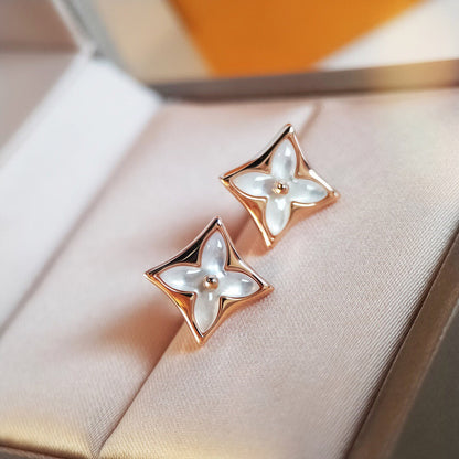 [Triumph Jewelry]STAR MOP PINK GOLD EARRINGS