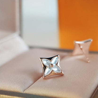 [Triumph Jewelry]STAR MOP PINK GOLD EARRINGS
