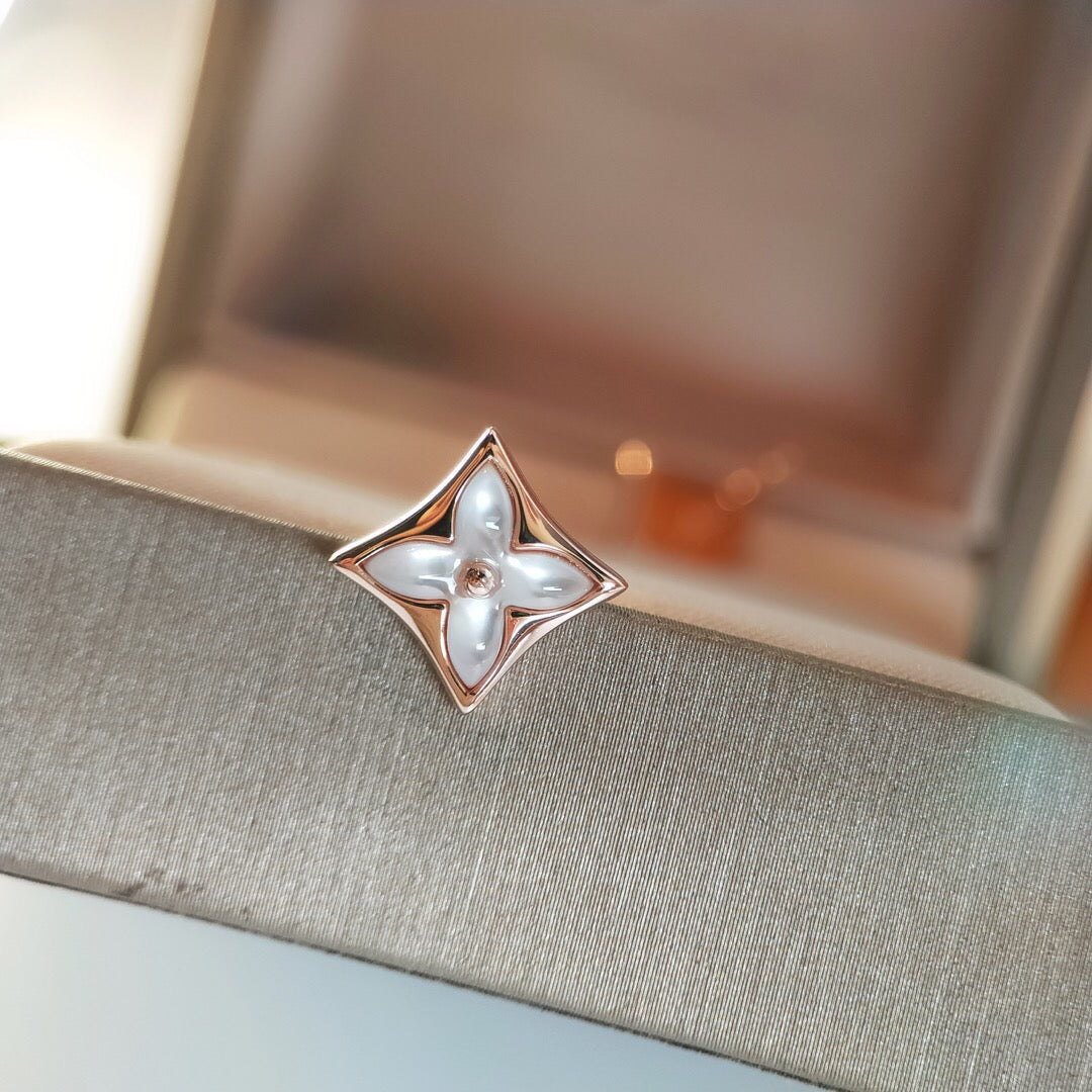 [Triumph Jewelry]STAR MOP PINK GOLD EARRINGS