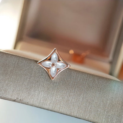 [Triumph Jewelry]STAR MOP PINK GOLD EARRINGS