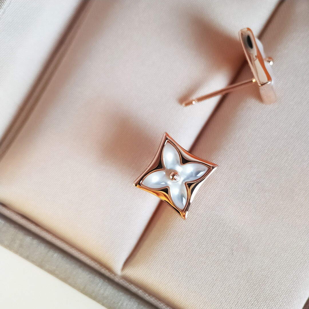 [Triumph Jewelry]STAR MOP PINK GOLD EARRINGS