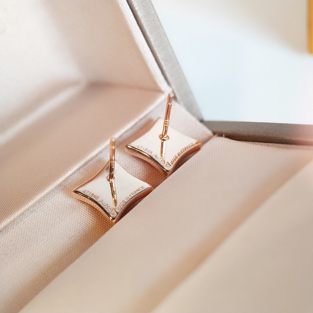 [Triumph Jewelry]STAR MOP PINK GOLD EARRINGS